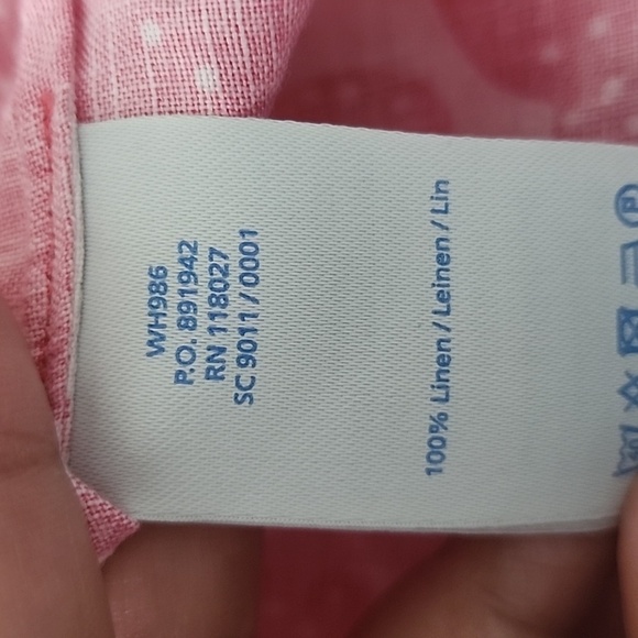 Boden Linen Tunic Dress Pink And White Moroccan Print Size 4 - Picture 13 of 13